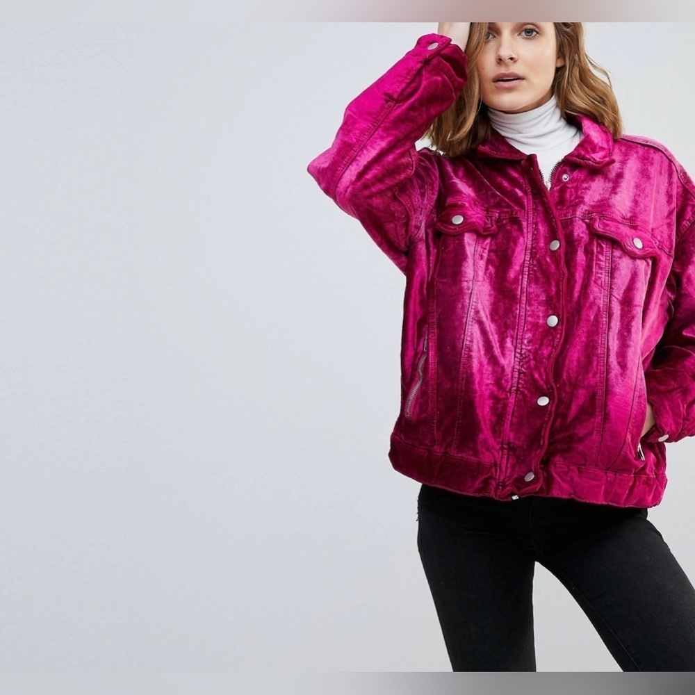Free People Velvet Trucker Jacket Size XS
